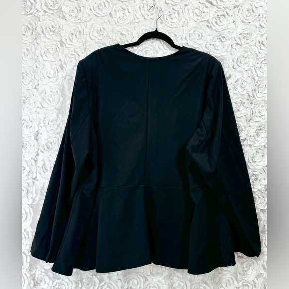 Lane Bryant Single Clasp Blazer Jacket Womens 24 Black Long Sleeve Career Coat - Picture 3 of 12